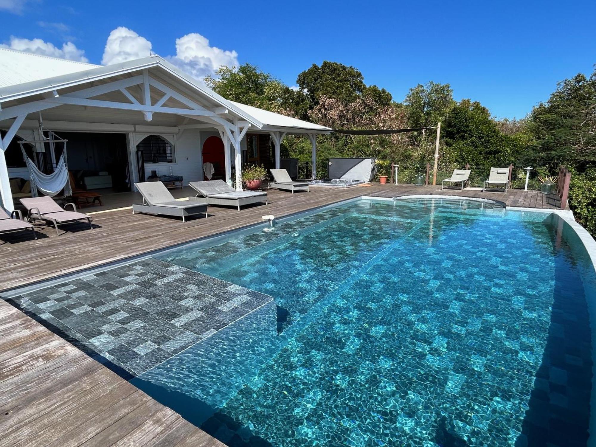 Villa Deluxe L'Hacienda Villa Vue Mer 180 Piscine Jacuzzi Proche Plage Marina Golf Pointe Des Chateaux Et Casino Jardin Clos Voyage Durable Saint-Francois  Ngoại thất bức ảnh